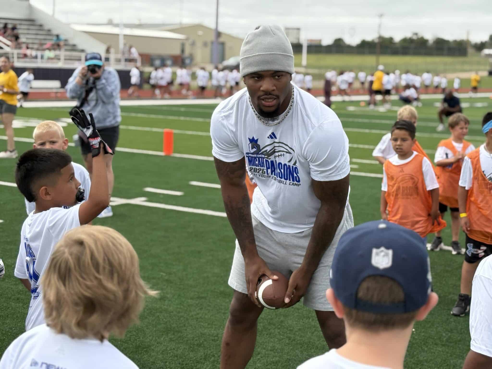 Dallas Cowboys Pro Bowl linebacker Micah Parsons hosts youth football camp at River Road