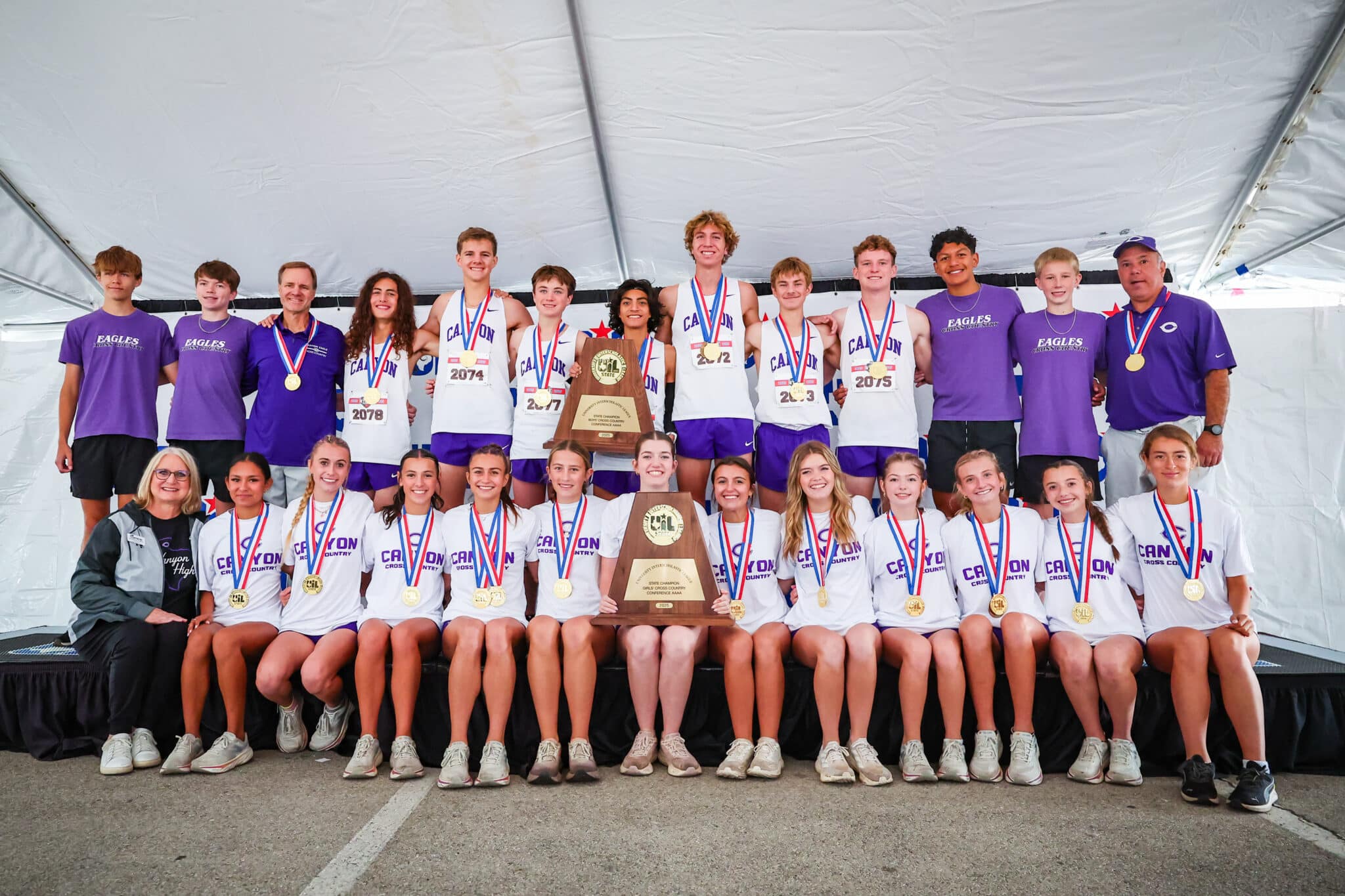 DE3_4764 | Press Pass Sports Twice as nice – Canyon Eagle cross country teams make it a historic day in Round Rock sweeping UIL Class 4A state team championships